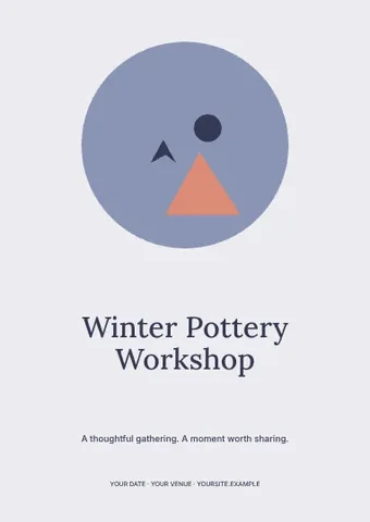 Winter Pottery Workshop · Medallion flyer template