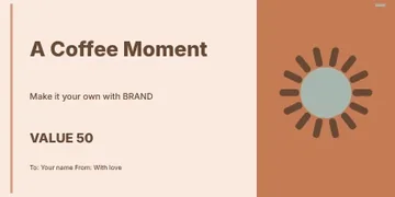 A Coffee Moment · Medallion gift voucher template