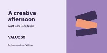 A creative afternoon · Playful gift voucher template