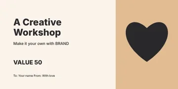 A Creative Workshop · Duotone gift voucher template