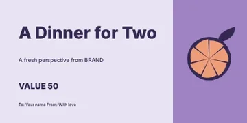 A Dinner for Two · Orbit gift voucher template
