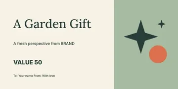 A Garden Gift · Contour 2 gift voucher template