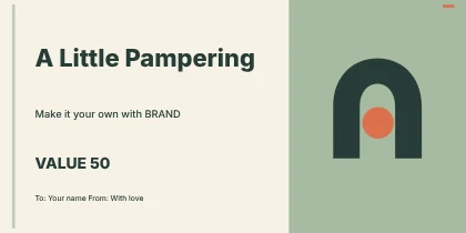 A Little Pampering · Modern 2 gift voucher template