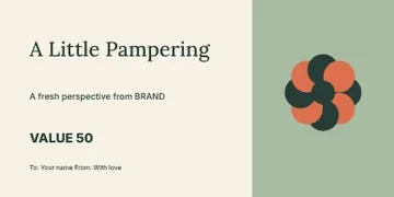 A Little Pampering · Contour gift voucher template