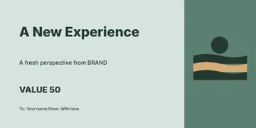 A New Experience · Column gift voucher template