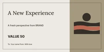 A New Experience · Studio gift voucher template