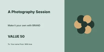 A Photography Session · Frame gift voucher template