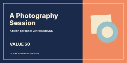 A Photography Session · Spectrum gift voucher template
