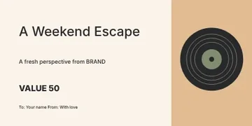 A Weekend Escape · Gallery gift voucher template