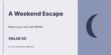 A Weekend Escape · Classic 2 gift voucher template