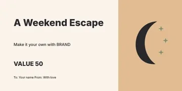 A Weekend Escape · Duotone gift voucher template