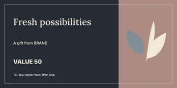 Fresh possibilities · Elegant gift voucher template