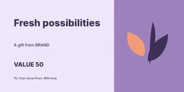 Fresh possibilities · Playful gift voucher template