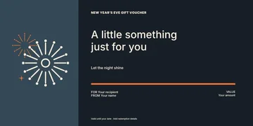 New Year’s Eve fireworks festival gift voucher template