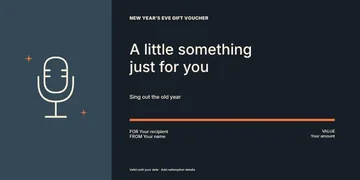 New Year’s Eve karaoke gift voucher template