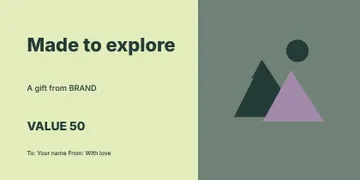 Made to explore · Geometric gift voucher template