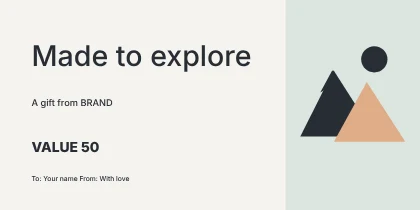 Made to explore · Minimal gift voucher template