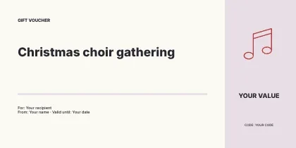 Christmas choir gathering · Editorial gift voucher template