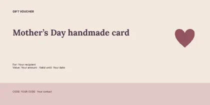 Mother’s Day handmade card · Structured gift voucher template