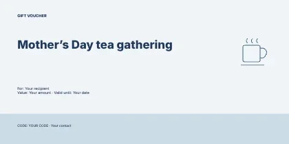 Mother’s Day tea gathering · Structured gift voucher template