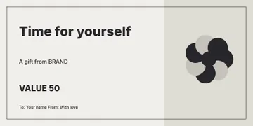 Time for yourself · Monochrome gift voucher template