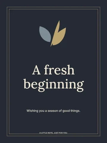 A fresh beginning · Elegant greeting card template