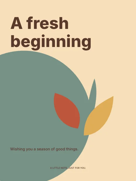 A fresh beginning · Retro greeting card template