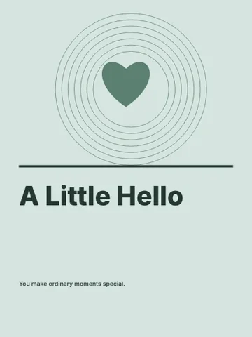 A Little Hello · Contour greeting card template