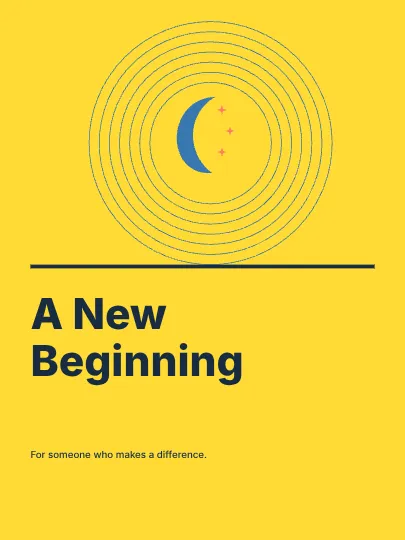 A New Beginning · Contour 2 greeting card template