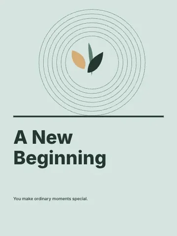 A New Beginning · Contour greeting card template