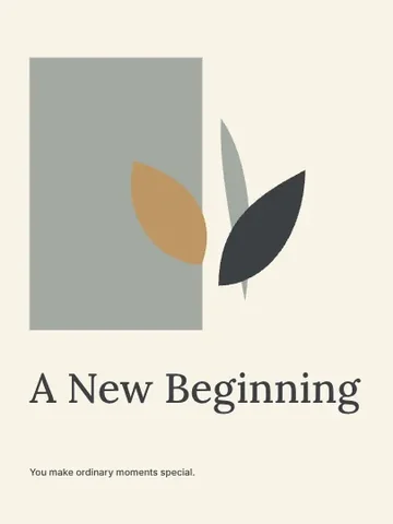 A New Beginning · Studio 3 greeting card template