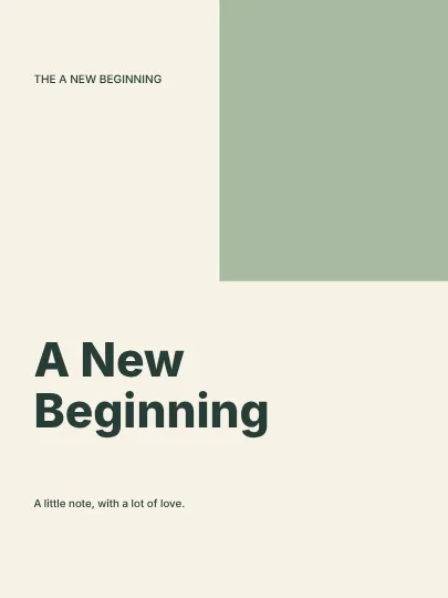 A New Beginning · Modern 2 greeting card template