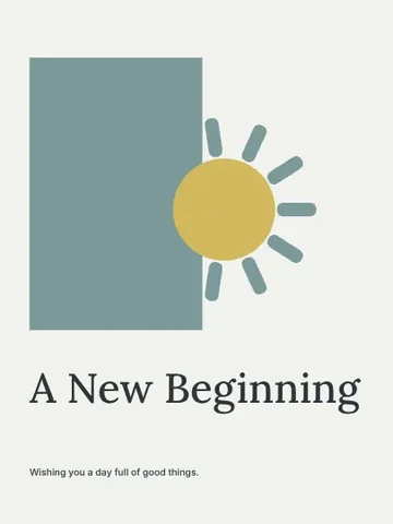 A New Beginning · Studio 4 greeting card template