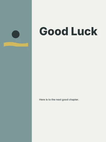 Good Luck · Column greeting card template