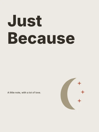 Just Because · Typographic 3 greeting card template