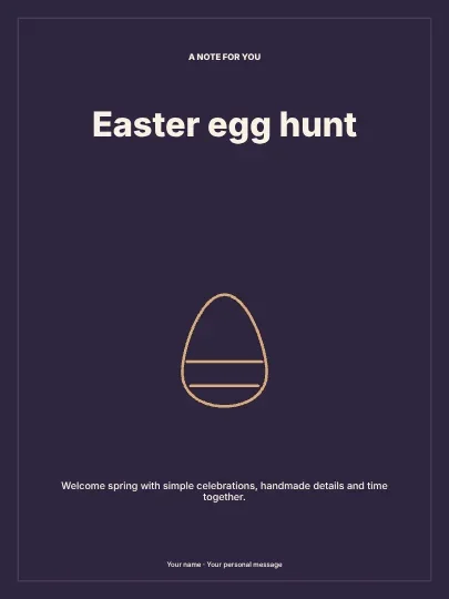 Easter egg hunt · Framed greeting card template