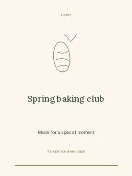 Spring baking club · Split greeting card template