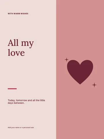Valentine’s Day love in bloom greeting card template