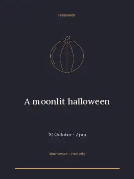 Halloween moonlit masquerade greeting card template