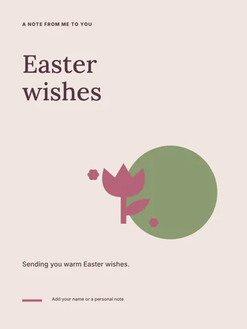Easter spring tulips personal message greeting card template