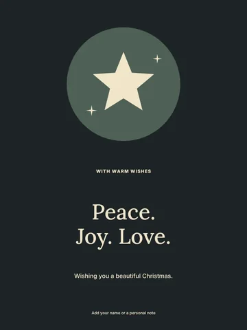 Christmas starlit christmas greeting card template