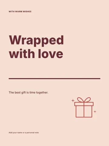 Christmas wrapped with love greeting card template