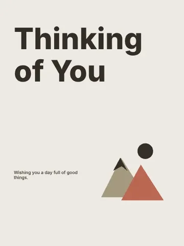 Thinking of You · Typographic greeting card template