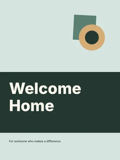 Welcome Home · Stencil greeting card template