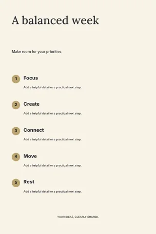 A balanced week · Elegant infographic template