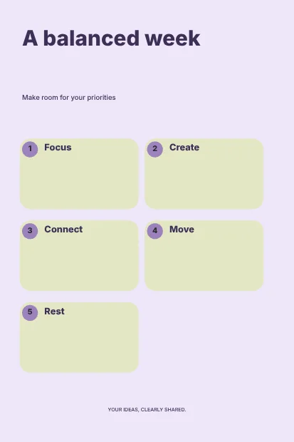 A balanced week · Playful infographic template