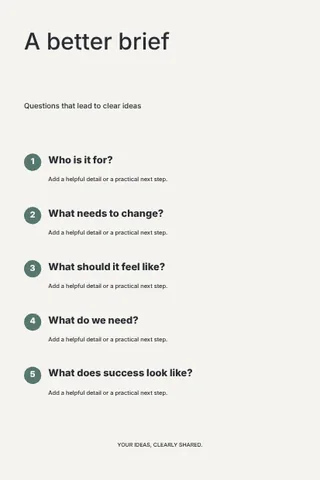 A better brief · Minimal infographic template