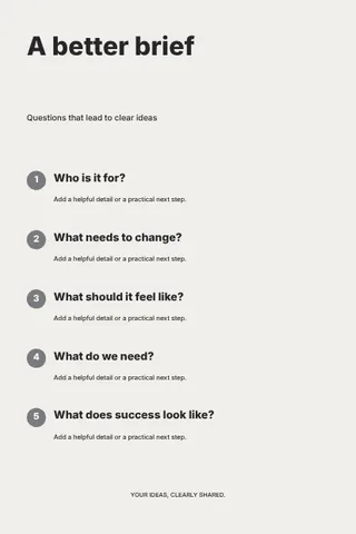 A better brief · Monochrome infographic template