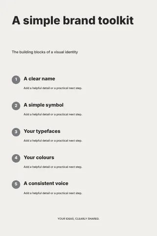 A simple brand toolkit · Monochrome infographic template