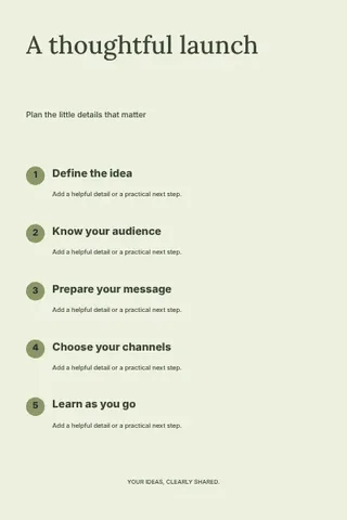 A thoughtful launch · Botanical infographic template